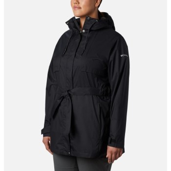 Columbia Ženske Jakne - Pardon My Trench Rain Plus Size Crne | UHQK-16308
